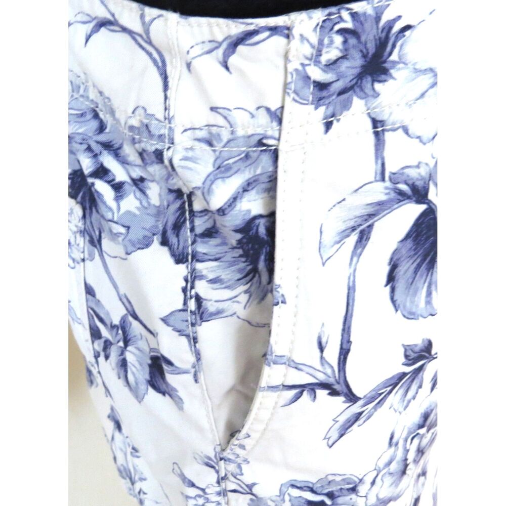 Talbots Damask Print A-Line Skirt Cotton Blend blue/white  6P EUC - Picture 3 of 8